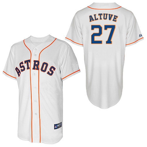 Jose Altuve #27 Youth Baseball Jersey-Houston Astros Authentic Home White Cool Base MLB Jersey